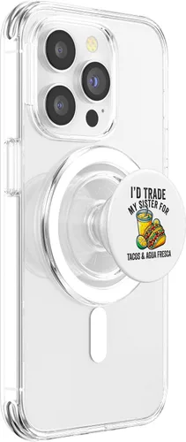 Vista 3 de Tacos y agua Fresca Fun Amante de la comida mexicana Comida Mexicana PopSockets MagSafe PopGrip para iPhone