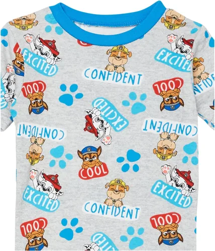Vista 8 de Nickelodeon Paw Patrol - Conjunto de pijama de algodón ajustado de 6 piezas, suave y lindo para niños