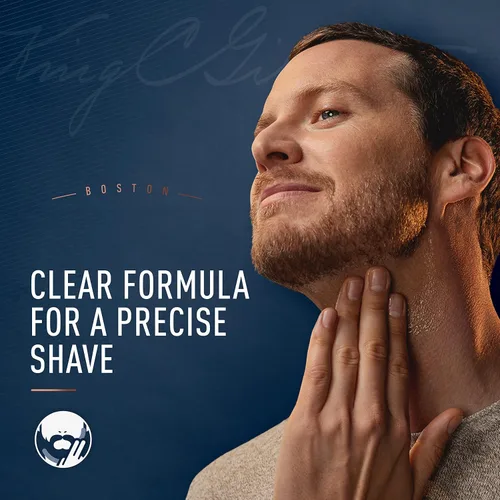 Vista 4 de King C. Gillette Gel de afeitado transparente para hombre con té blanco y aceite de argán, 5 onzas