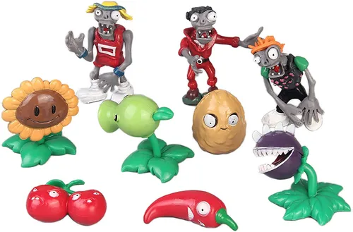 Vista 5 de JHESAO Juego de 17 juguetes de plantas PVZ, figuras de la serie Zombies PVZ, juguetes de PVC de felpa, gran regalo para niños y fanáticos