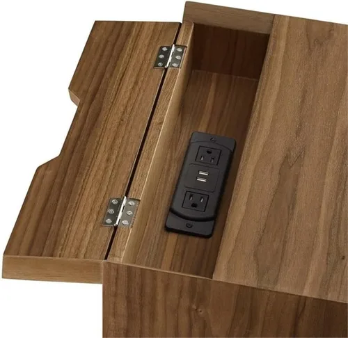 Vista 6 de Modway EEI-4343-WAL-WAL Mesita de noche de madera de brasa, nogal
