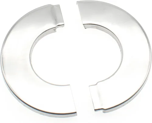 Vista 2 de FDXGYH 2 piezas de identificación de 2-3/8 pulgadas de acero inoxidable con brida dividida de pared de cinta autoadhesiva redonda cubierta de placa