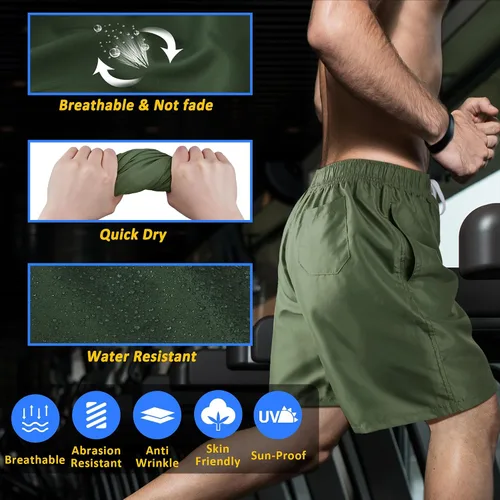 Vista 2 de Scotamalone Traje de baño para hombre, traje de baño de secado rápido, 7 pulgadas con forro de malla