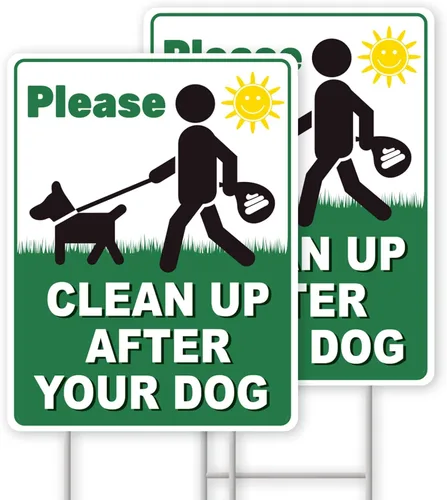 Vista 11 de Señales de cuidado con el perro, paquete de 2 carteles de 33x25 cm doble cara, plástico corrugado, estacas de metal en H, señales de perro