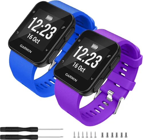 Vista 13 de GVFM banda compatible con Garmin Forerunner 35, silicona suave correa de repuesto para reloj inteligente Garmin Forerunner 35, se ajusta a muñeca