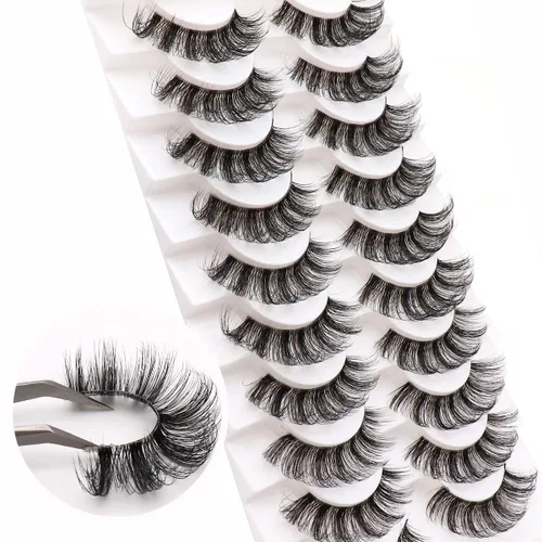 Vista 17 de Veleasha Manga Lashes Anime Pestañas postizas Tiras de pestañas puntiagudas