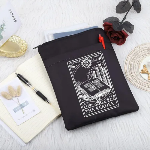 Vista 4 de TOBGBE The Reader - Bolsa de cartas del tarot, regalos para amantes de los libros, fundas para libros de tapa suave (El lector BK)