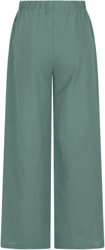 Vista 4 de Stessotudo Women High Waisted Linen Pants Solid Wide Leg Flowy Palazzo Pants Drawstring Straight Comfort Casual Beach Pants