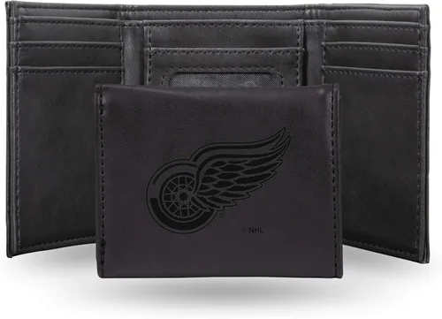 Vista 26 de NHL Rico Industries - Billetera triple grabada con láser y tres pliegues, accesorio para hombre