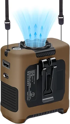 Vista 9 de Ventiladores portátiles con flujo de aire fuerte ventilador de cintura personal con tiempo de funcionamiento máximo de 40 horas, ventiladores