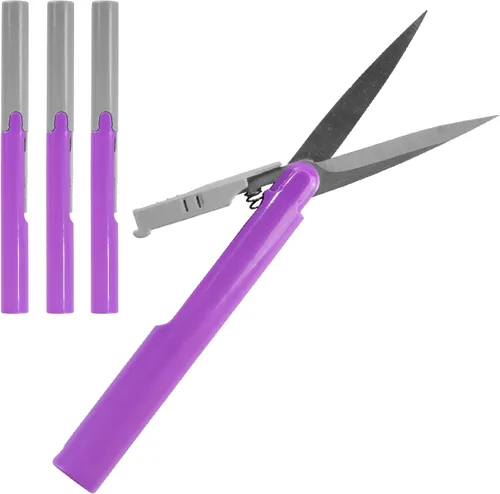 Vista 41 de JubileeYarn - Tijeras de viaje portátiles, estilo pluma, color morado, 1 par