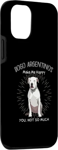 Vista 3 de iPhone 15 Dogo Argentinos Make Me Happy You Not So Much Case