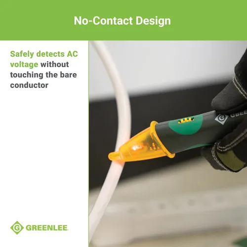 Vista 14 de Greenlee GT-16 Detector de voltaje sin contacto ajustable, 5V - 1000V CA, verde, verdes