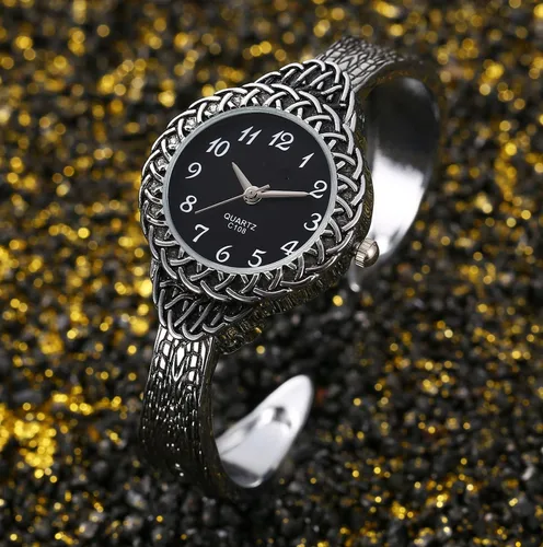 Vista 5 de Relojes para mujer, reloj de pulsera vintage para mujer, reloj de cuarzo de moda, fácil de leer, relojes de pulsera