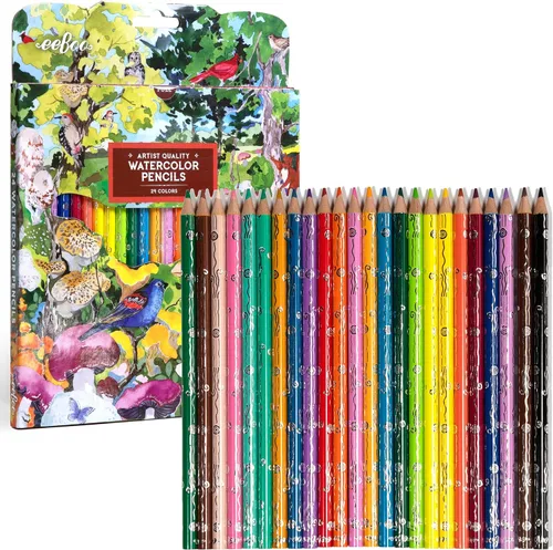 Vista 5 de eeBoo: Lápices de acuarela de hongos, 24 colores de calidad artística para dibujar, bocetos y acuarela, suministros de arte y manualidades