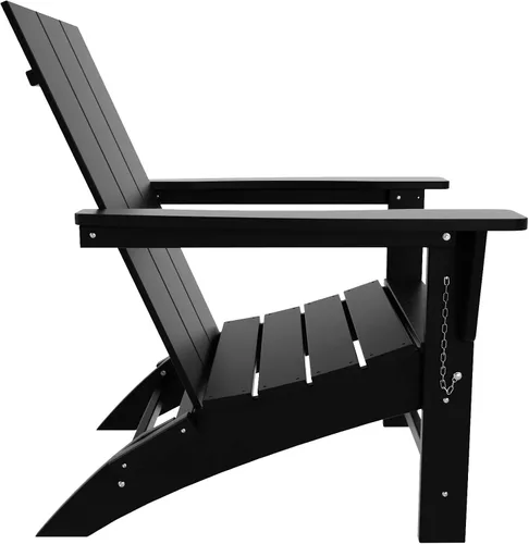 Vista 5 de WestinTrends Ashore Modern - Silla plegable Adirondack para exteriores (juego de 2), color negro