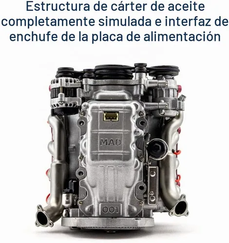 Vista 8 de ZOSTER V8 Modelo de motor de combustión interna MAD RC Simulación Dinámica Kit Versión Modelo de motor para AX90104 SCX10Ⅱ Capra VS4-10 Pro/Ultra