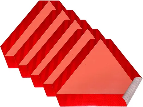 Vista 6 de 5 calcomanías de señal de vehículo de movimiento lento, 5 x 6 pulgadas, reflectantes, triangulares de seguridad, calcomanías reflectantes