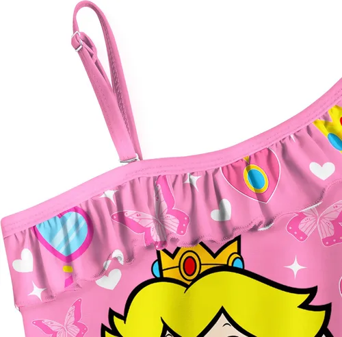 Vista 6 de FLUTTERII Traje de baño de princesa para niñas pequeñas, bikini de una pieza, traje de baño de dibujos animados