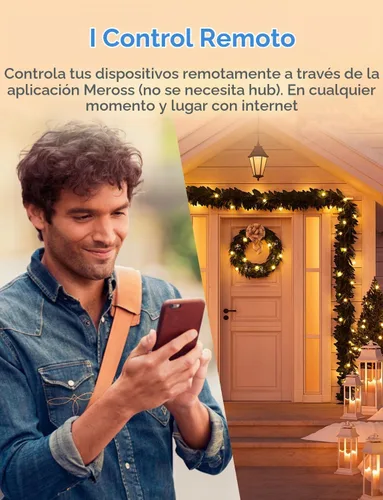 Vista 3 de meross Enchufe inteligente para exteriores compatible con Apple HomeKit, Siri, Alexa, Google Assistant y SmartThings, toma impermeable