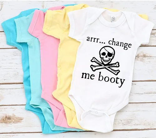 Vista 6 de arrr... change me booty - Mameluco divertido para bebé recién nacido, regalo