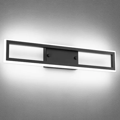 Vista 7 de Luces de tocador de níquel cepillado para baño, luces LED regulables para baño, luz de tocador moderna de 24 pulgadas, 6000 K