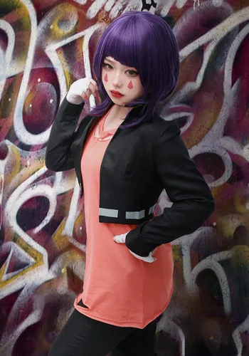 Vista 7 de C-ZOFEK Disfraz de héroe de cosplay de Jiro Kyoka, Negro