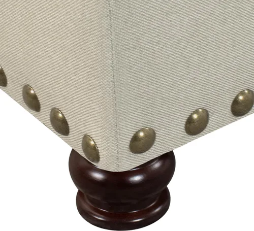 Vista 8 de Otomana de Almacenamiento de 24", Otomana de Tela Reposapiés con Tapa Articulada, Taburete Tapizado Rectangular Acolchado, Carga hasta 350 lb