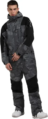 Vista 5 de GSOU SNOW Men One Piece Ski Jacket Suit Women Snowsuit Snowboard Winter Waterproof Warm,Camouflage
