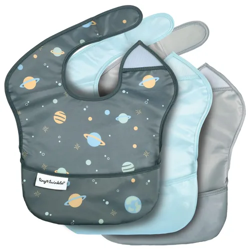 Vista 19 de Tiny Twinkle Baberos Antiderrame para Comer para Bebé Baberos Impermeables y Limpiables para Niños Pequeños con Bolsillo de Recolección Baberos