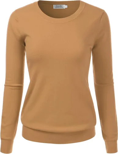 Vista 24 de Suéter Pullover de Punto Suave Premium para Mujer con Cuello Redondo y Manga Larga (S-XXL)