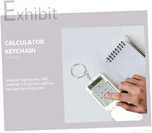 Vista 7 de Balacoo 4 mini calculadoras de llavero portátiles pequeñas calculadoras electrónicas con pantalla para uso diario, accesorios de llavero
