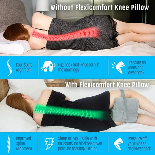 Vista 3 de Almohada gruesa extra firme para las rodillas que duermen de lado, almohada de espuma viscoelástica para cadera, espalda y rodilla, cojín grande