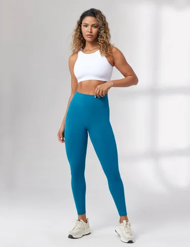 Vista 3 de Hugcurve - Leggings de entrenamiento de cintura alta sin costura frontal para mujer, pantalones de yoga suaves como la mantequilla, mallas atléticas