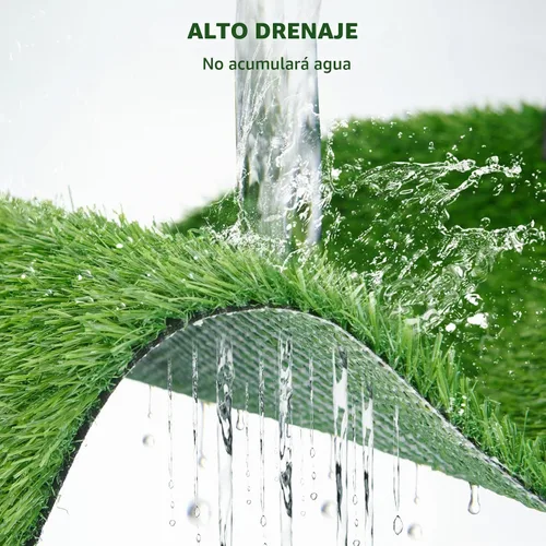 Vista 3 de LOOBANI Rollo de césped artificial sintético, césped artificial para baño de perro con agujeros de drenaje, alfombra de césped artificial