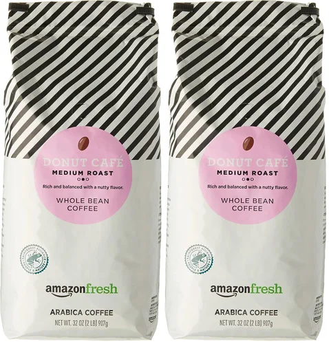 Vista 19 de Amazon Fresh, Just Bright - Café en grano entero tostado ligero, 32 onzas