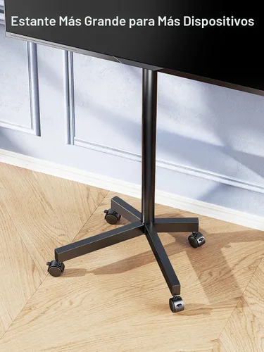 Vista 6 de PERLESMITH Soporte de TV rodante para televisores de 23 a 62 pulgadas, carrito de TV móvil para exteriores con capacidad para hasta 99 libras