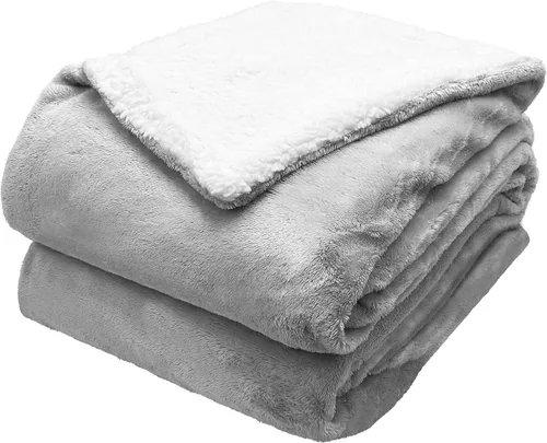Vista 13 de Comfort Lab Manta reversible de franela Sherpa – Elegante manta mullida para sofá y decoración del hogar – Anti frisado no se desprende, acogedora