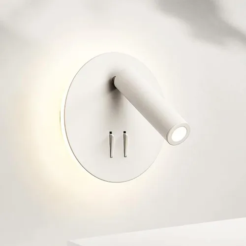 Vista 8 de Moderna lámpara de pared de montaje en pared enfocada para cama de lectura con interruptor, aplique de pared LED, luces de cabecero giratorias, foco