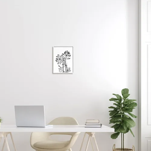 Vista 3 de Stupell Industries Variadas hierbas botánicas patrón casual de abedul de flores silvestres, diseño con letras y forro Enmarcado en blanco