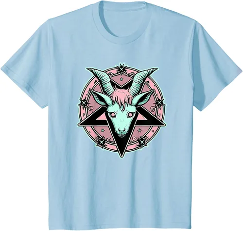 Vista 9 de Camiseta Kawaii Paste Creepy Goat Pentacle, Negro