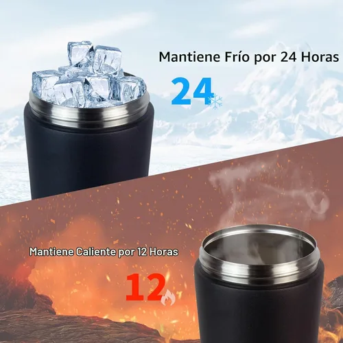 Vista 3 de TOOFEEL Botella agitadora de acero inoxidable - Botella agitadora aislada de doble pared de 20 onzas, mantiene frío/calor, para mezclas de proteínas