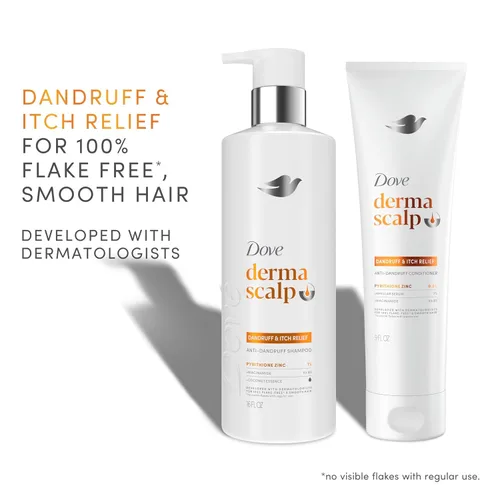 Vista 5 de Dove Derma Scalp - Acondicionador para aliviar la caspa y la picazón, 1 unidad con piritiona de zinc, suero lamelar y niacinamida o alivio del cuero