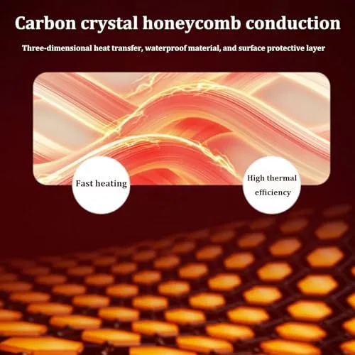 Vista 3 de Graphene Heated Carpet, Electric Area Rug with Adjustable Temperature Timer, 100x150cm Heated Floor Mat for Home/Office, Energy-Efficient Heating