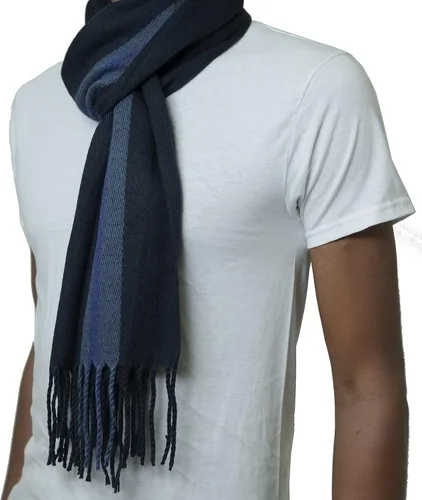 Vista 2 de Alpine Swiss Bufanda a cuadros para hombre, más suave que las bufandas de cachemira, chal de invierno