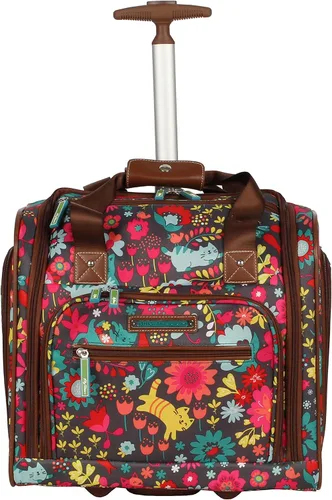Vista 3 de Lily Bloom Designer - Maleta de viaje de 15 pulgadas para viajes cortos fin de semana negocios equipaje ligero maleta de 2 ruedas giratorias bajo