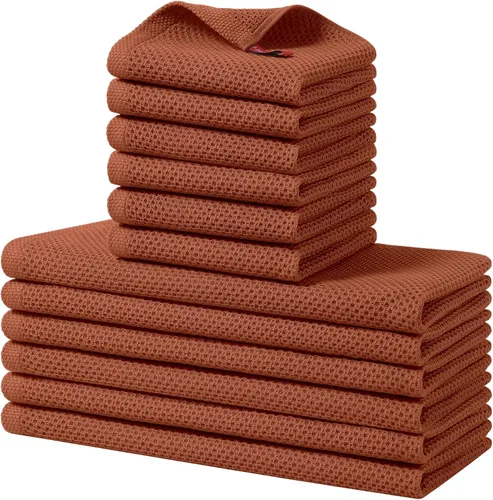 Vista 24 de Homaxy Juego de toallas y paños de cocina 100% algodón, 30 x 30 centímetros y 33 x 71 centímetros, juego de 8 toallas de cocina ultra suaves