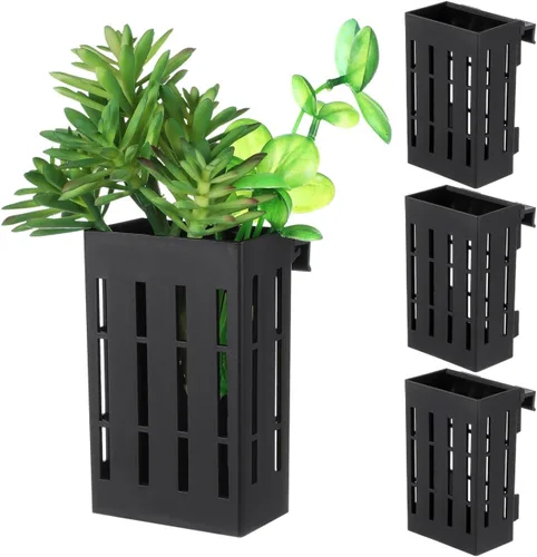 Vista 11 de Ipetboom Soporte colgante para plantas de acuario, 4 piezas, maceta acuática con gancho, plantas acuáticas para acuario, plantas de agua para As
