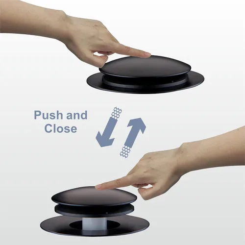 Vista 7 de Tapón de Desagüe de Bañera Negro Mate, Hidrop Tapón de Desagüe Universal Pop Up Tip Toe para Bañera, Se Ajusta de 1.375 a 1.5 Pulgadas, Reemplaza