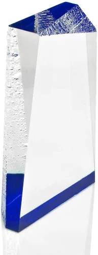 Vista 5 de Baudville Trofeo grabado – Pequeño trofeo glaciar acrílico con diseño de gotas azules y de agua – Grabado personalizado de hasta tres líneas